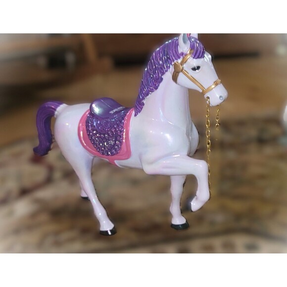 Prancing Pony White Stallion for Repunzel Barbie Prince Ken Rare Royal Horse VTG - Picture 4 of 13